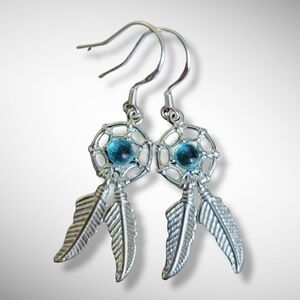 NWT 925 Sterling Silver Feather earrings